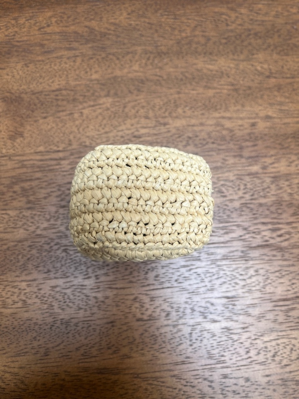 YSL Raffia Keychain Cube Charm in Natural Beige with Gold Hardware - Picture 4 of 10